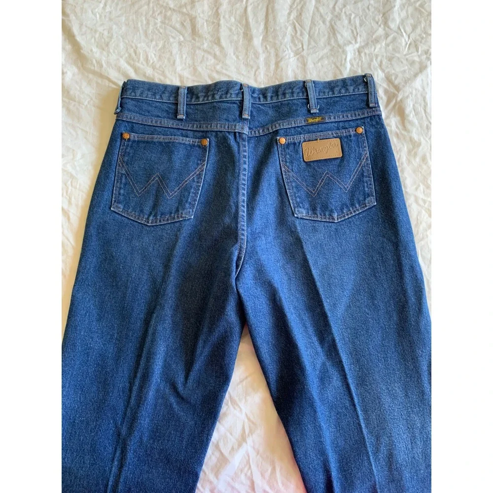 Wrangler 36x36 Jeans Blue Cowboy Cut Slim Fit 936DEN Made in USA Dark & Starched